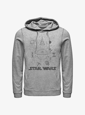 Star Wars Ships And Lines Burst Hoodie