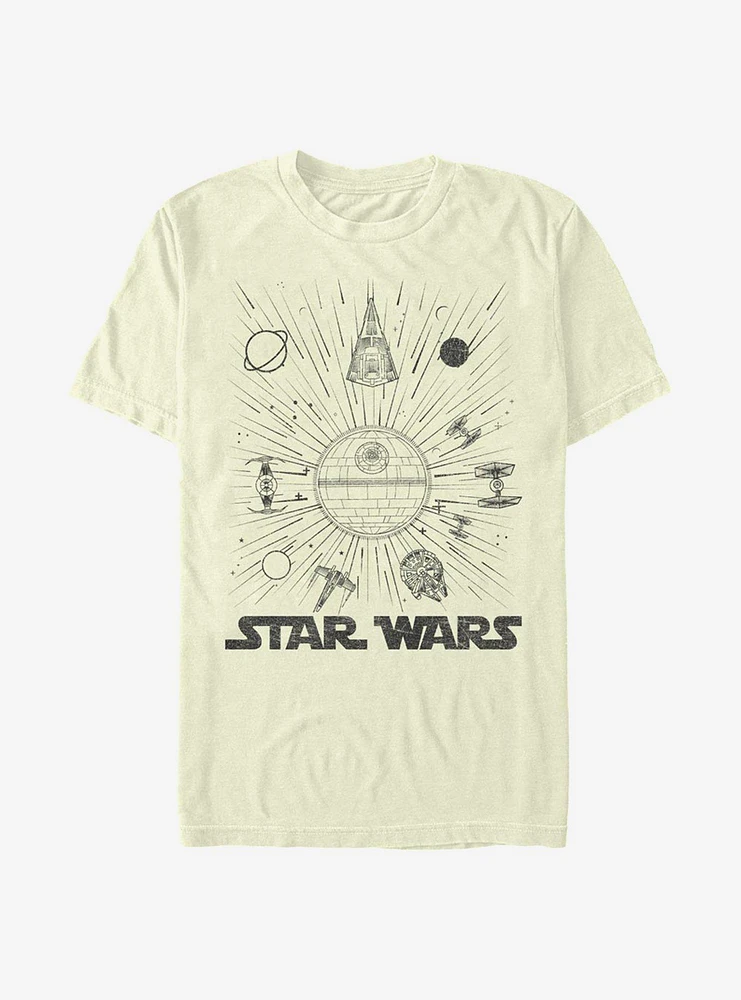 Star Wars Ships And Lines Burst T-Shirt