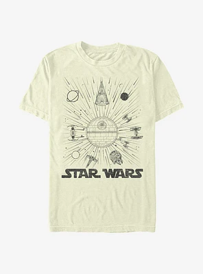 Star Wars Ships And Lines Burst T-Shirt