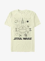 Star Wars Ships And Lines Burst T-Shirt