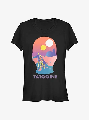 Star Wars Tatooine Silhouette Girls T-Shirt