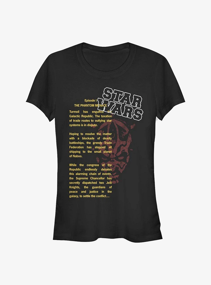 Star Wars Darth Maul Story Girls T-Shirt