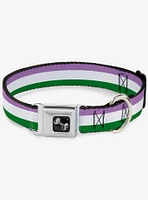 Genderqueer Flag Seatbelt Dog Collar