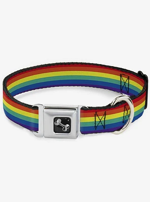 LGBTQ Pride Flag Seatbelt Dog Collar