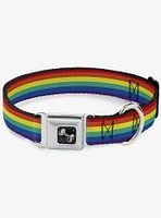 LGBTQ Pride Flag Seatbelt Dog Collar