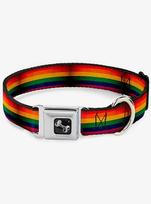 Weathered Rainbow Pride Flag Seatbelt Dog Collar