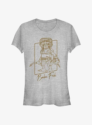 Star Wars: The Rise of Skywalker Babu Frik Outline Girls T-Shirt