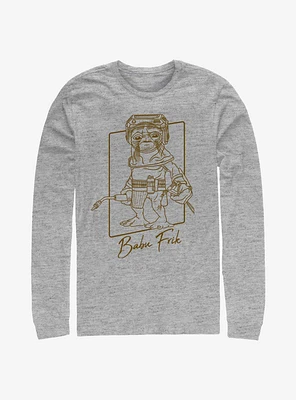 Star Wars: The Rise Of Skywalker Babu Frik Outline Long-Sleeve T-Shirt