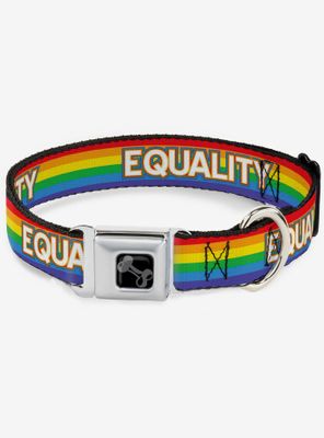 Equality Stripe Seatbelt Dog Collar