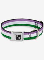 Genderqueer Flag Seatbelt Dog Collar