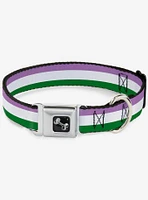 Genderqueer Flag Seatbelt Dog Collar