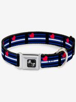 Leather Flag Seatbelt Dog Collar