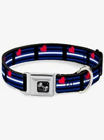 Leather Flag Seatbelt Dog Collar