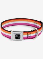Lesbian Flag Seatbelt Dog Collar