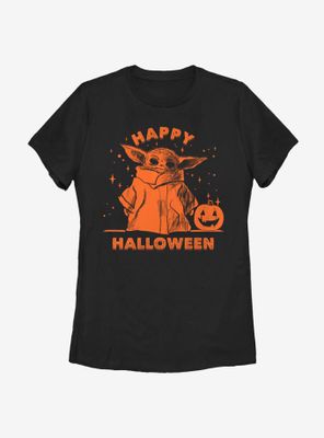 Star Wars The Mandalorian Child Happy Halloween Womens T-Shirt