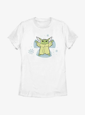 Star Wars The Mandalorian Child Snow Angel Womens T-Shirt