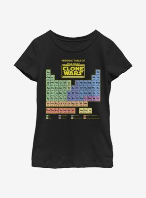 Star Wars: The Clone Wars Periodic Table Youth Girls T-Shirt