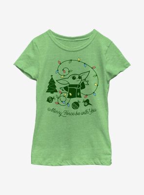 Star Wars The Mandalorian Child Merry Force Be With You Youth Girls T-Shirt