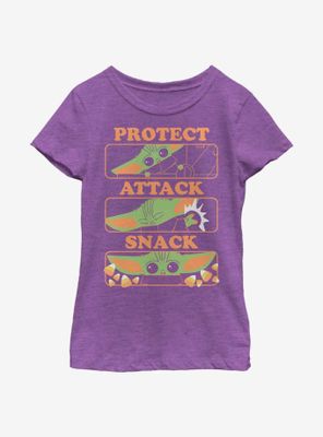 Star Wars The Mandalorian Child Protect Attack Snack Youth Girls T-Shirt