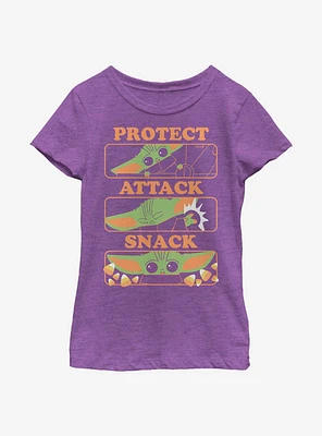 Star Wars The Mandalorian Child Protect Attack Snack Youth Girls T-Shirt
