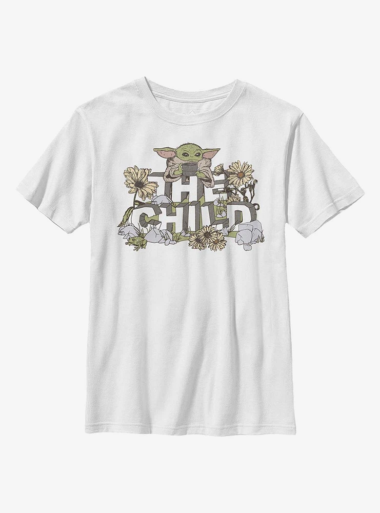 Star Wars The Mandalorian Flower Child Youth T-Shirt