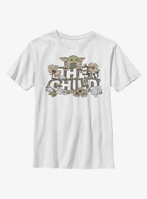 Star Wars The Mandalorian Flower Child Youth T-Shirt