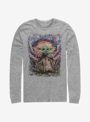 Star Wars The Mandalorian Child Sipping Artistic Long-Sleeve T-Shirt