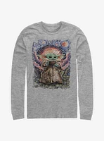Star Wars The Mandalorian Child Sipping Artistic Long-Sleeve T-Shirt