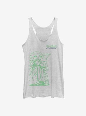 Star Wars The Mandalorian Child Sipping Sketch Womens Tank Top