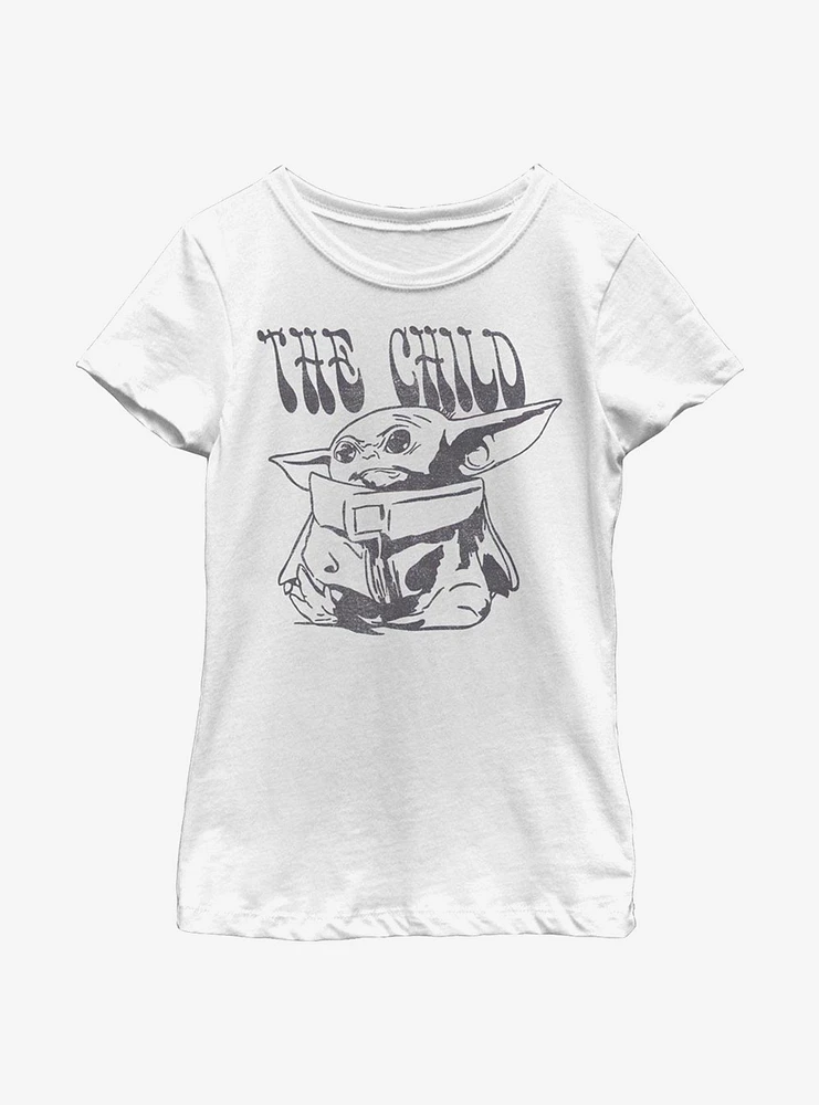 Star Wars The Mandalorian Child Sitting Down Youth Girls T-Shirt