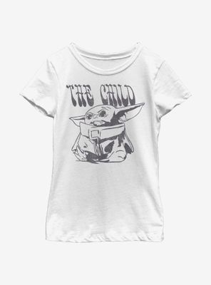 Star Wars The Mandalorian Child Sitting Down Youth Girls T-Shirt