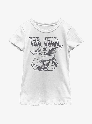 Star Wars The Mandalorian Child Sitting Down Youth Girls T-Shirt
