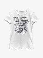 Star Wars The Mandalorian Child Sitting Down Youth Girls T-Shirt