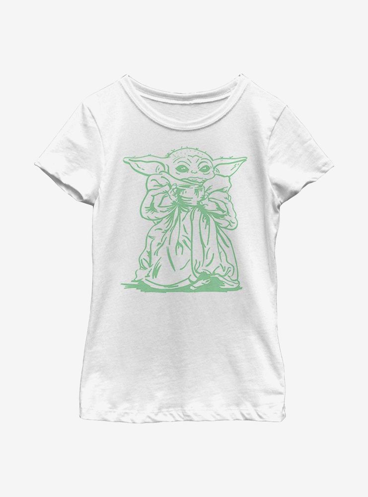 Star Wars The Mandalorian Child Sketch Youth Girls T-Shirt