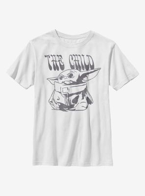 Star Wars The Mandalorian Child Sitting Down Youth T-Shirt