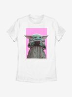 Star Wars The Mandalorian Child Pink Background Women T-Shirt