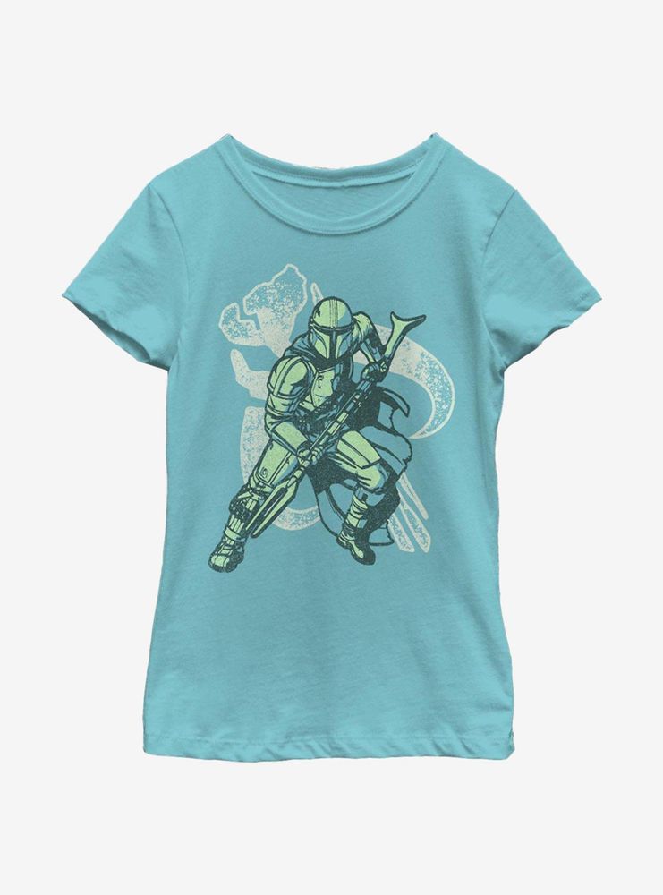 Star Wars The Mandalorian Crest Pose Youth Girls T-Shirt