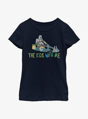 Star Wars The Mandalorian Child Kid's With Me Youth Girls T-Shirt