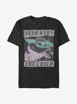 Star Wars The Mandalorian Child Grungy Photo T-Shirt