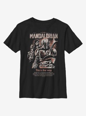 Star Wars The Mandalorian Retro Pop Poster Youth T-Shirt