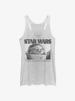 Star Wars The Mandalorian Child Black And White Photo Womens Tank Top