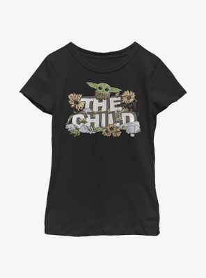 Star Wars The Mandalorian Child Vintage Cute Flower Youth Girls T-Shirt