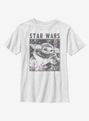 Star Wars The Mandalorian Child Doodle Photo Youth T-Shirt
