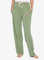 Harry Potter Deathly Hallows Floral Army Green Pajama Pants