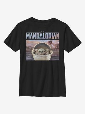 Star Wars The Mandalorian Child Head On Youth T-Shirt