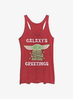 Star Wars The Mandalorian Child Galaxy's Christmas Lights Womens Tank Top