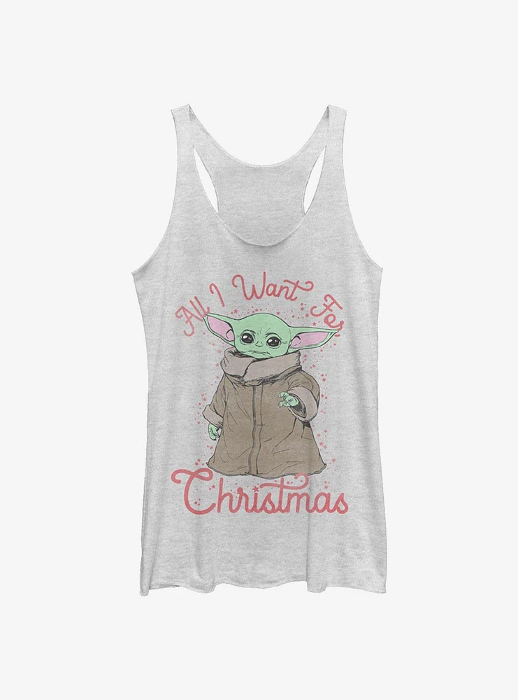 Star Wars The Mandalorian Child All I Want Christmas Womens Tank Top