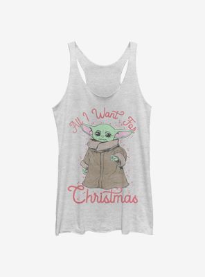 Star Wars The Mandalorian Child All I Want Christmas Womens Tank Top