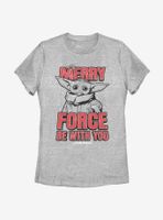 Star Wars The Mandalorian Child Merry Force Christmas Womens T-Shirt