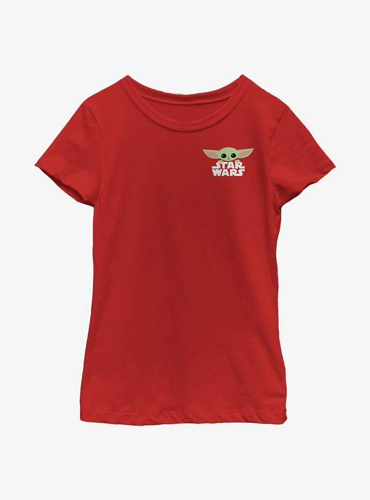Star Wars The Mandalorian Child Faux Pocket Cute Youth Girls T-Shirt